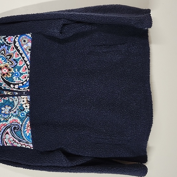 Vera Bradley Teddy Fleece Pullover Paisley Quilted Shoulders Womens Large - Picture 3 of 8